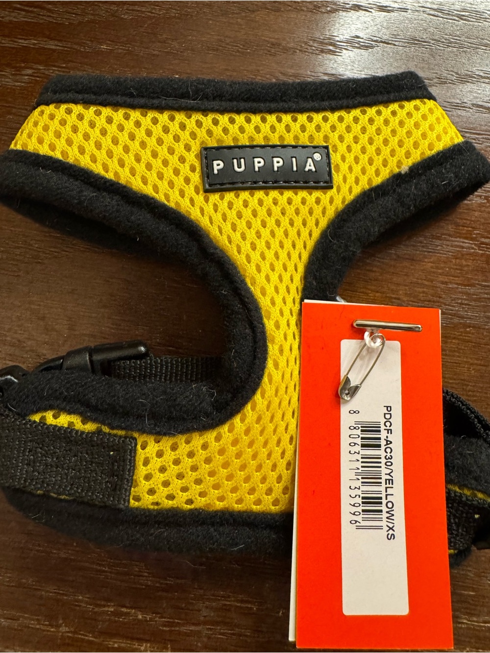 Puppia Soft Mesh Dog Harness – Yellow/Black – XS – NWT